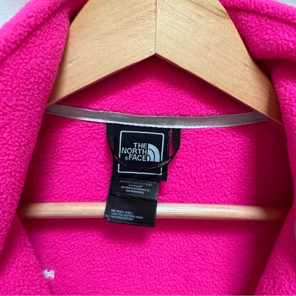 The North Face Fleece Bright Pink and Light Gray Size Medium - Picture 3 of 9